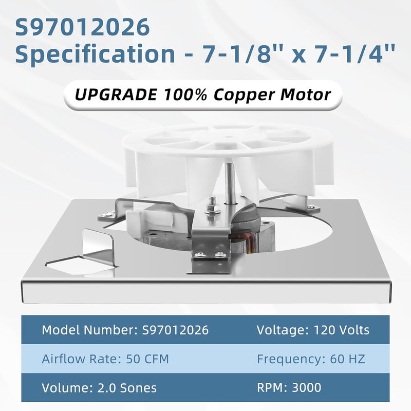 Fetechmate 696N-R02 B Unit Replacement, S97012026 50CFM Fan Motor Compatible with Nu-Tone Bro-an 688-K 688-J 688-H 688-G 663-G 663-H 663-J,695N-R02 B,696N-R01 B,695N-R02 B, Bathroom Fan Replacement by - Image 2